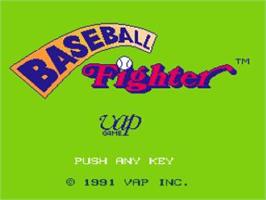 Title screen of Baseball Fighter on the Nintendo NES.