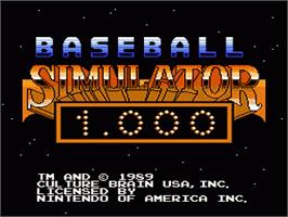 Title screen of Baseball Simulator 1.000 on the Nintendo NES.
