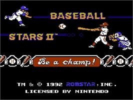 Title screen of Baseball Stars 2 on the Nintendo NES.