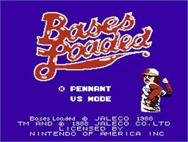 Title screen of Bases Loaded on the Nintendo NES.