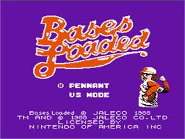 Title screen of Bases Loaded on the Nintendo NES.