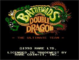 Title screen of Battletoads And Double Dragon on the Nintendo NES.