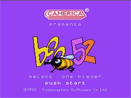 Title screen of Bee 52 on the Nintendo NES.