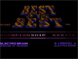 Title screen of Best of the Best Championship Karate on the Nintendo NES.