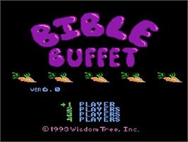 Title screen of Bible Buffet on the Nintendo NES.