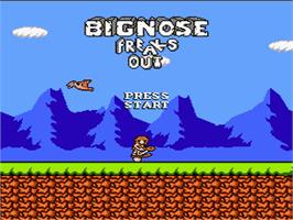 Title screen of Big Nose Freaks Out on the Nintendo NES.