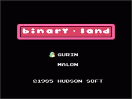 Title screen of Binary Land on the Nintendo NES.