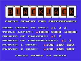 Title screen of Blackjack on the Nintendo NES.