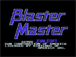 Title screen of Blaster Master on the Nintendo NES.