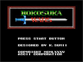 Title screen of Bokosuka Wars on the Nintendo NES.