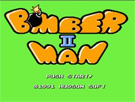 Title screen of Bomberman 2 on the Nintendo NES.