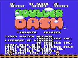 Title screen of Boulder Dash on the Nintendo NES.