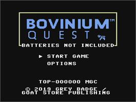 Title screen of Bovinium Quest - Batteries Not Included on the Nintendo NES.