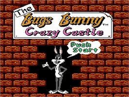 Title screen of Bugs Bunny Crazy Castle, The on the Nintendo NES.