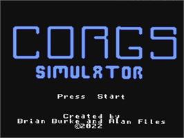 Title screen of CORGS Simulator on the Nintendo NES.