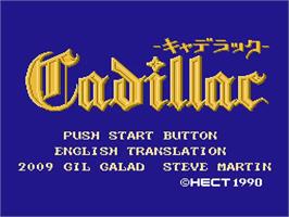Title screen of Cadillac on the Nintendo NES.