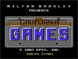 Title screen of California Games on the Nintendo NES.