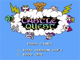 Title screen of Castle Quest on the Nintendo NES.