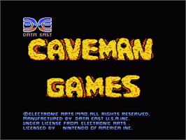 Title screen of Caveman Ugh-Lympics on the Nintendo NES.