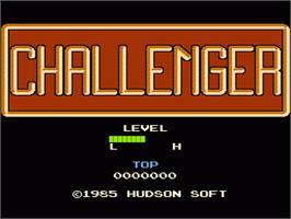 Title screen of Challenger on the Nintendo NES.