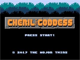Title screen of Cheril the Goddess on the Nintendo NES.