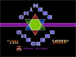 Title screen of Chinese Checkers on the Nintendo NES.