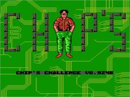 Title screen of Chip's Challenge on the Nintendo NES.