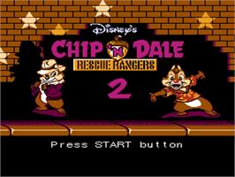 Title screen of Chip 'N Dale Rescue Rangers 2 on the Nintendo NES.