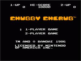 Title screen of Chubby Cherub on the Nintendo NES.