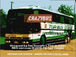 Title screen of CrazyBus on the Nintendo NES.