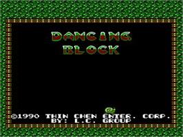 Title screen of Dancing Blocks on the Nintendo NES.