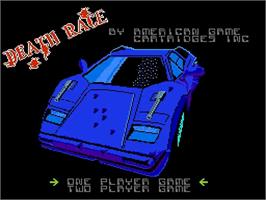 Title screen of Death Race on the Nintendo NES.
