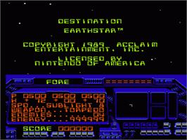 Title screen of Destination Earthstar on the Nintendo NES.
