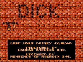 Title screen of Dick Tracy on the Nintendo NES.