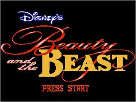 Title screen of Disney's Beauty And The Beast on the Nintendo NES.
