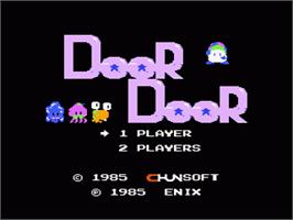 Title screen of DoorDoor on the Nintendo NES.