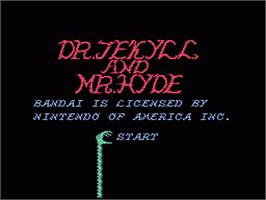 Title screen of Dr. Jekyll and Mr. Hyde on the Nintendo NES.