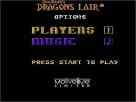 Title screen of Dragon's Lair on the Nintendo NES.