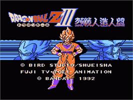 Title screen of Dragonball Z III: Ressen Jinzou Ningen on the Nintendo NES.