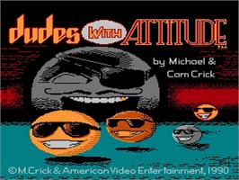 Title screen of Dudes With Attitude on the Nintendo NES.