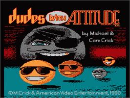 Title screen of Dudes with Attitude on the Nintendo NES.