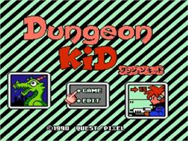 Title screen of Dungeon Kid on the Nintendo NES.