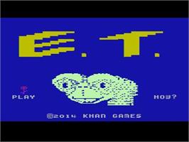 Title screen of E.T. - The Extra Terrestrial on the Nintendo NES.