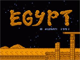 Title screen of Egypt on the Nintendo NES.