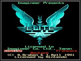 Title screen of Elite on the Nintendo NES.