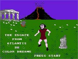 Title screen of Escape from Atlantis on the Nintendo NES.