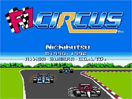 Title screen of F1 Circus on the Nintendo NES.