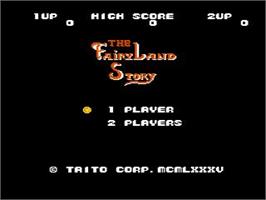 Title screen of Fairyland Story, The on the Nintendo NES.