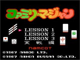 Title screen of Family Mahjong on the Nintendo NES.