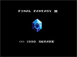 Title screen of Final Fantasy 3 on the Nintendo NES.
